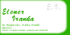 elemer vranka business card