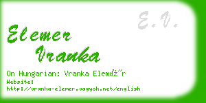 elemer vranka business card